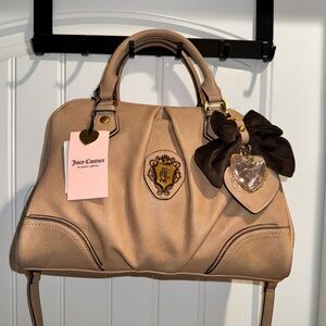 Juicy Couture Beige Satchel with Heart Charm